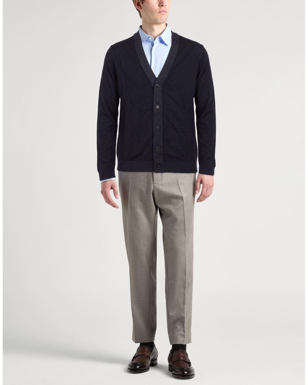 Crossley Blue Midnight Cardigan Virgin Wool for men
