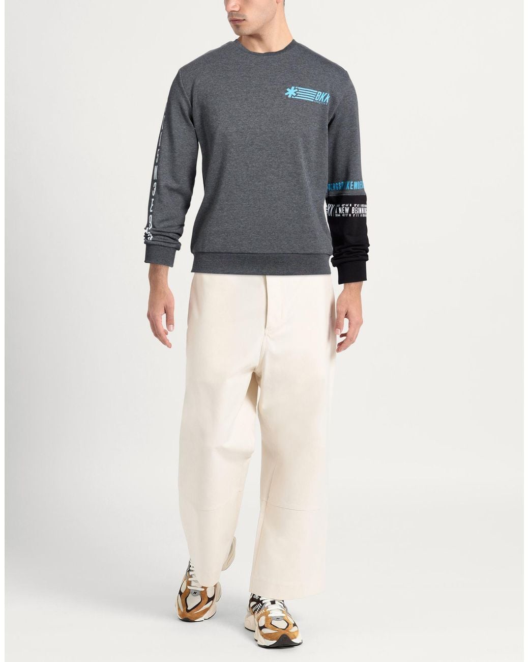 Bikkembergs Gray Sweatshirt Cotton, Lycra for men