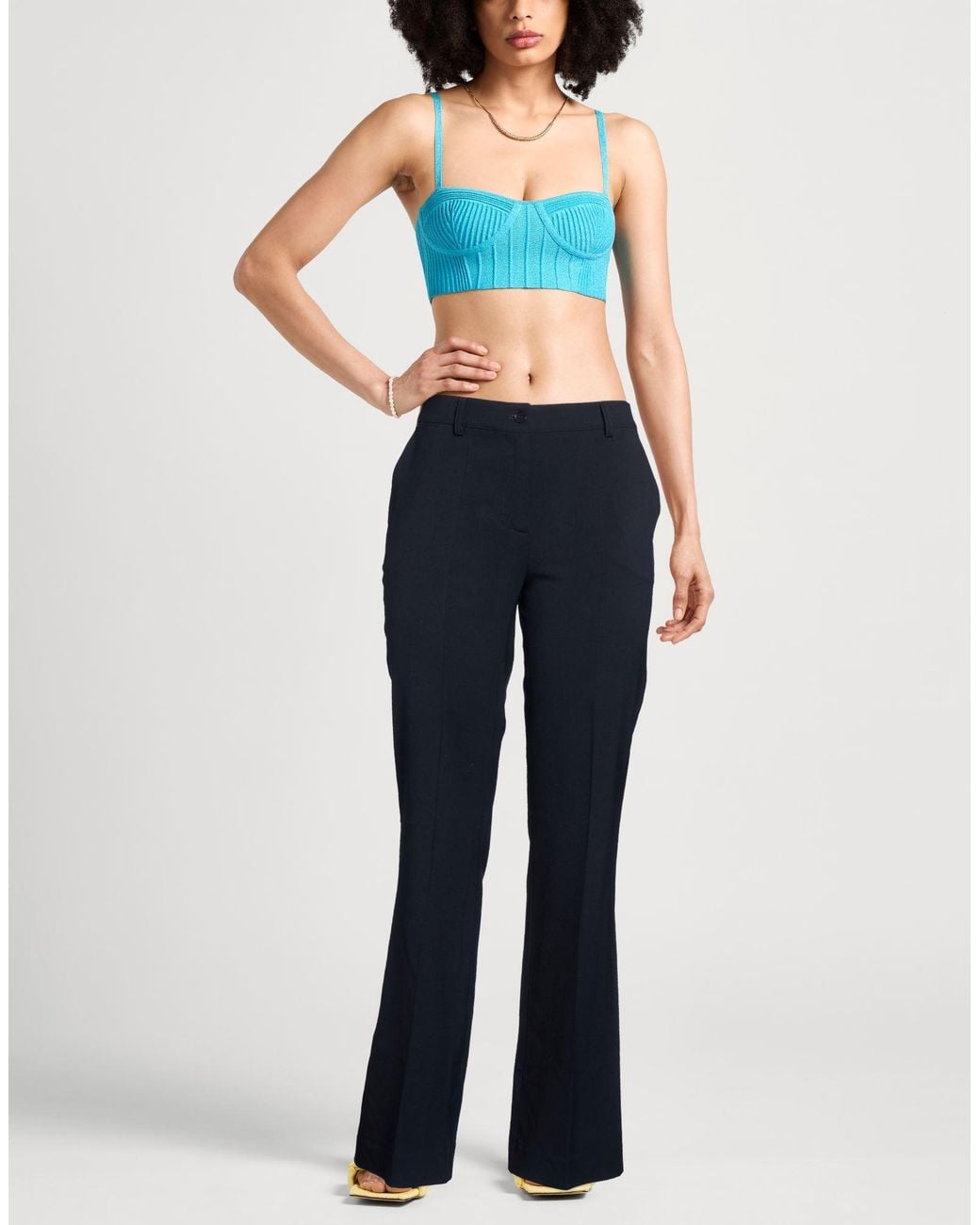 P.A.R.O.S.H. Blue Midnight Pants Virgin Wool, Elastane