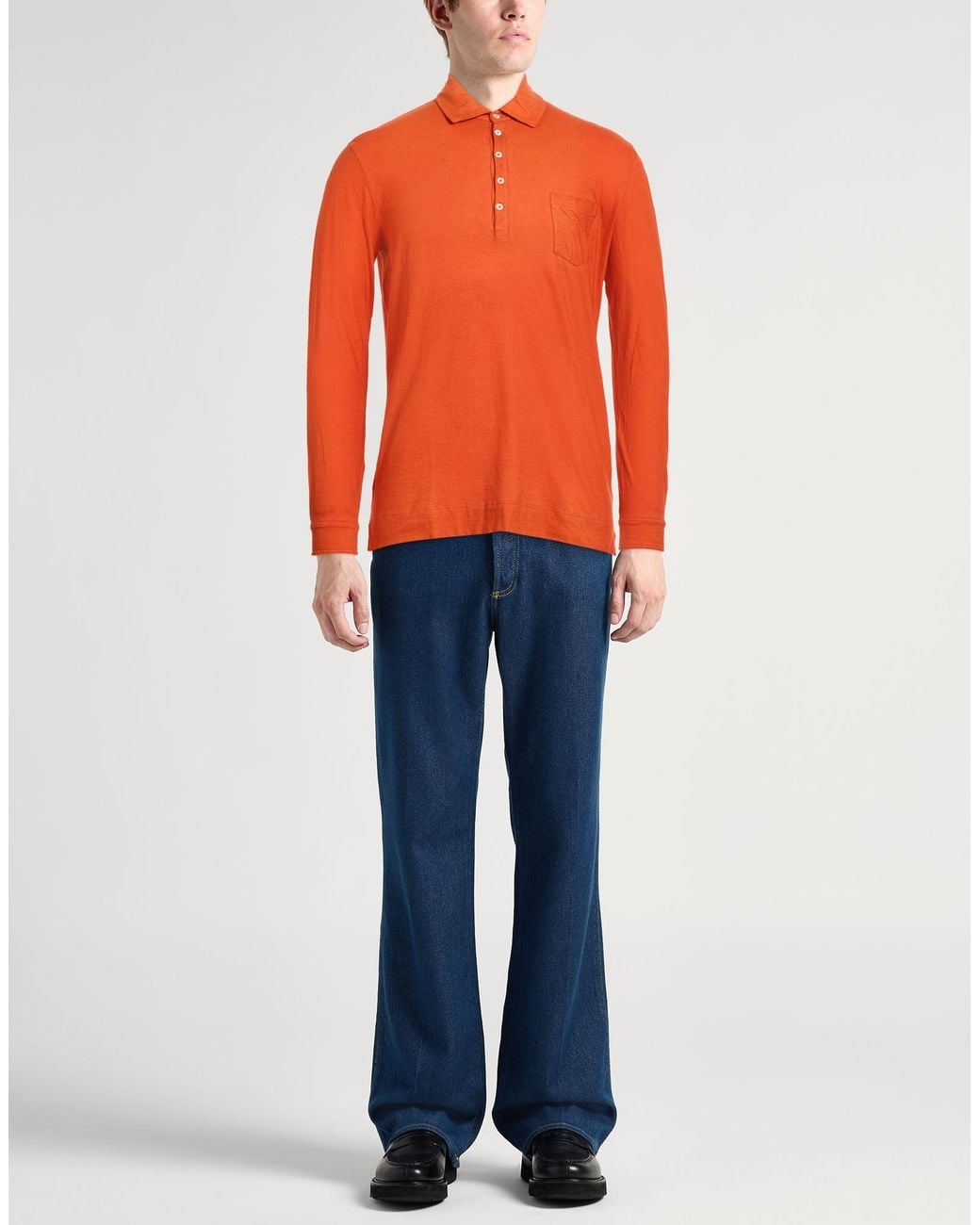 Polo Massimo Alba pour homme en coloris Orange