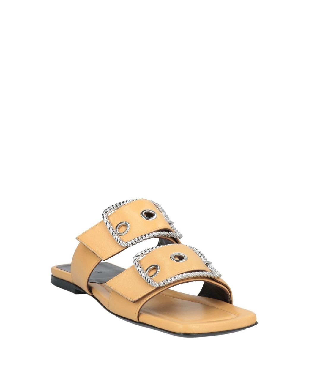 By Far Metallic Sandals Leather