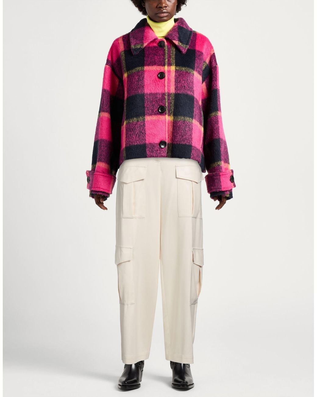 Pinko White Pants Polyester, Elastane, Polyurethane