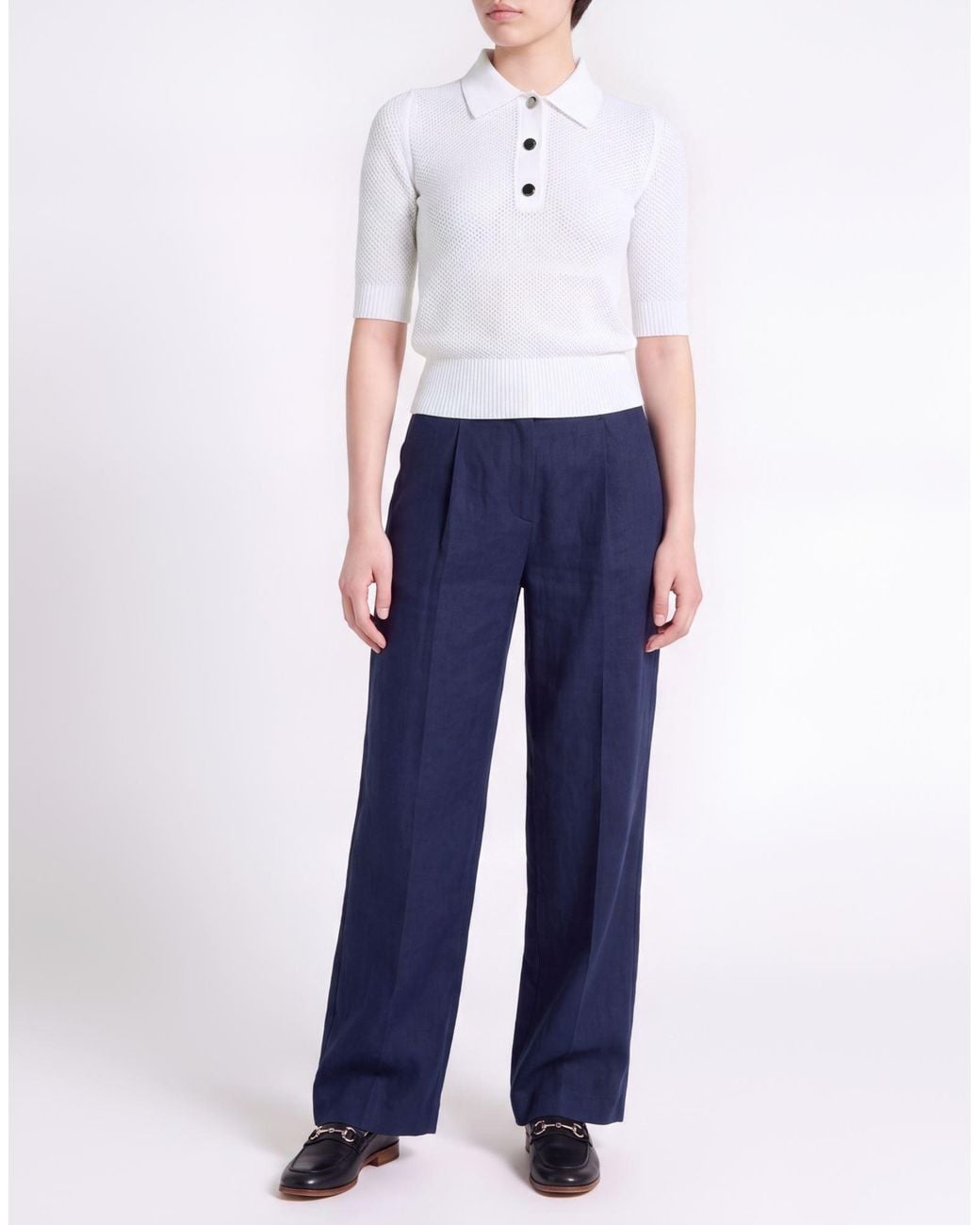 Sportmax White Polo Shirt Viscose, Polyamide