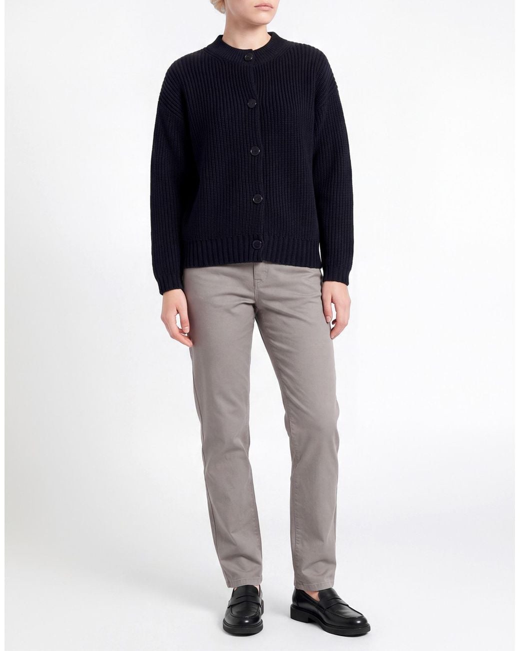Alpha Studio Blue Midnight Cardigan Merino Wool