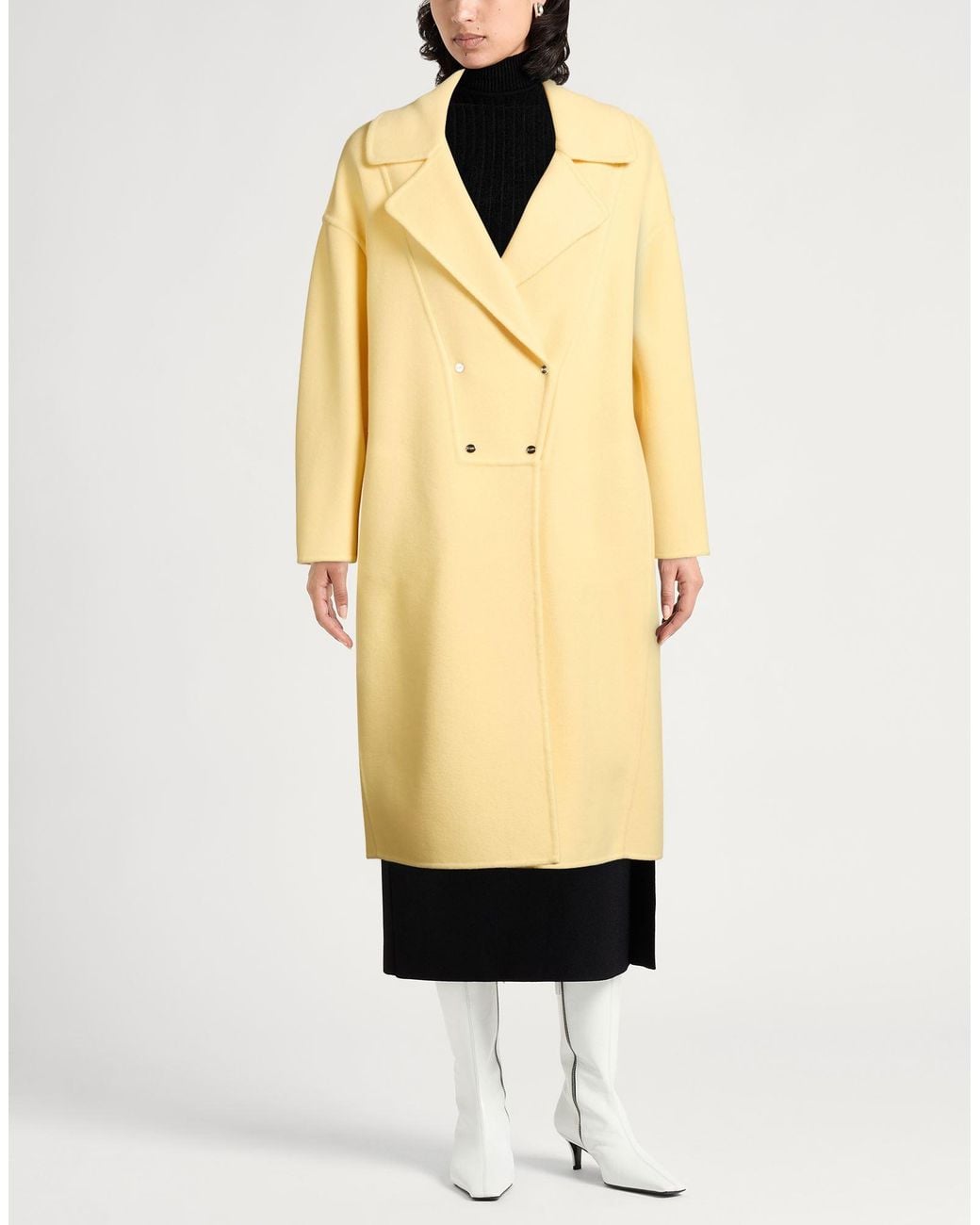 Herno Yellow Coat Virgin Wool, Polyamide
