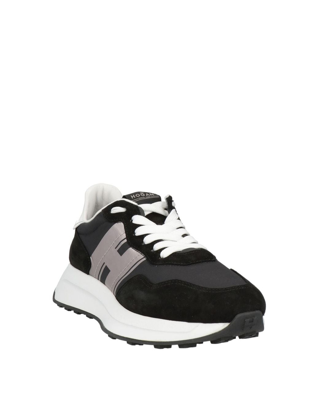 Hogan Black Sneakers Leather, Textile Fibers
