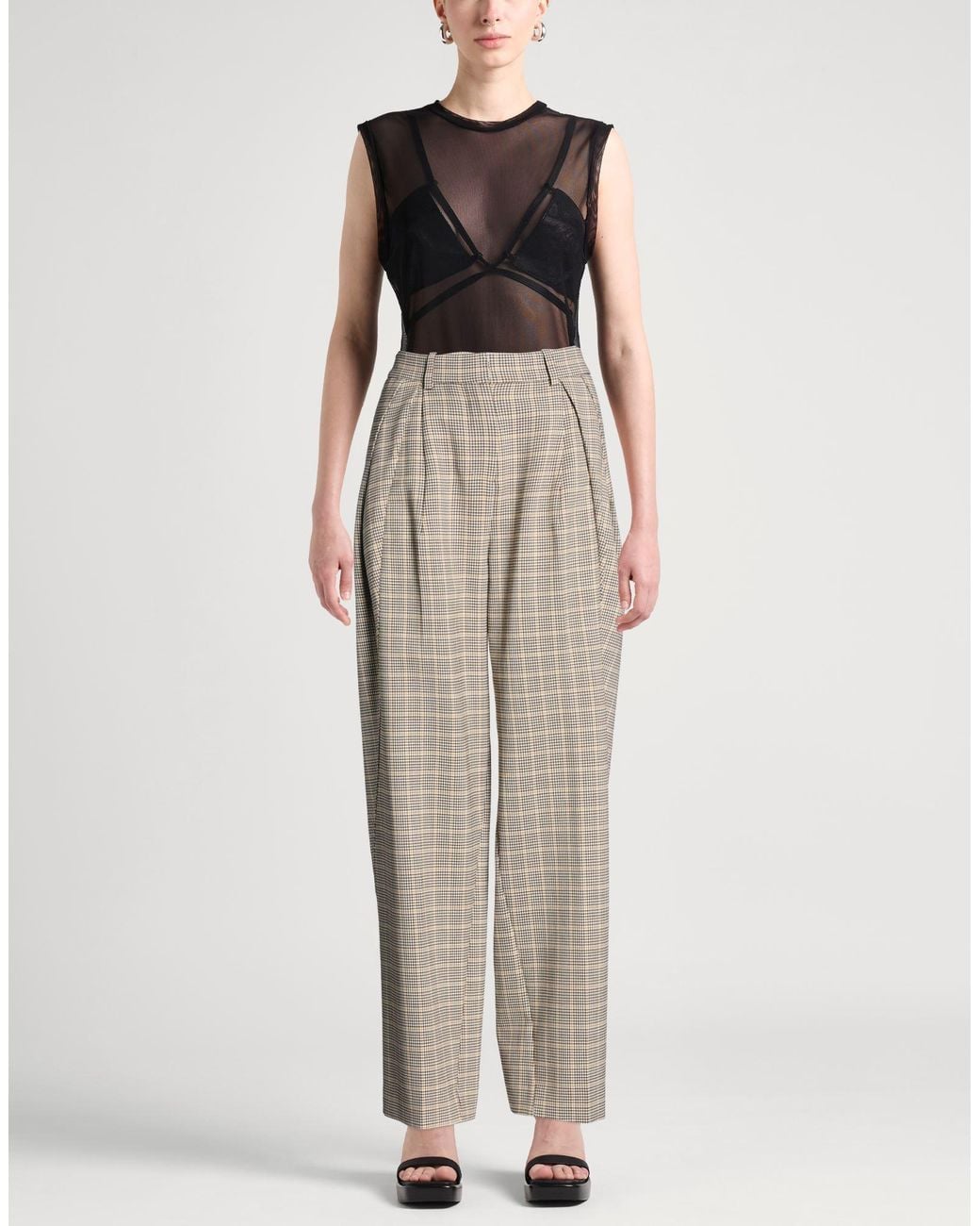 Rabanne White Dark Pants Wool, Elastane, Polyamide