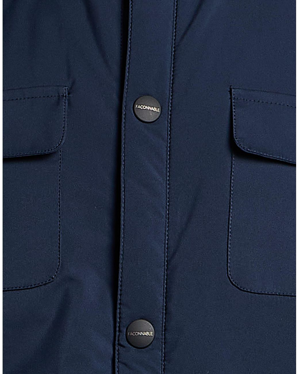Façonnable Blue Midnight Jacket Polyester, Cotton for men