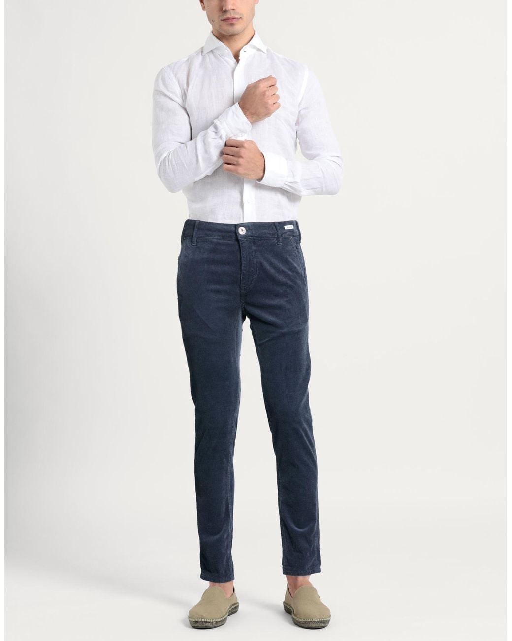 Uniform Blue Pants Cotton, Modal, Elastane for men
