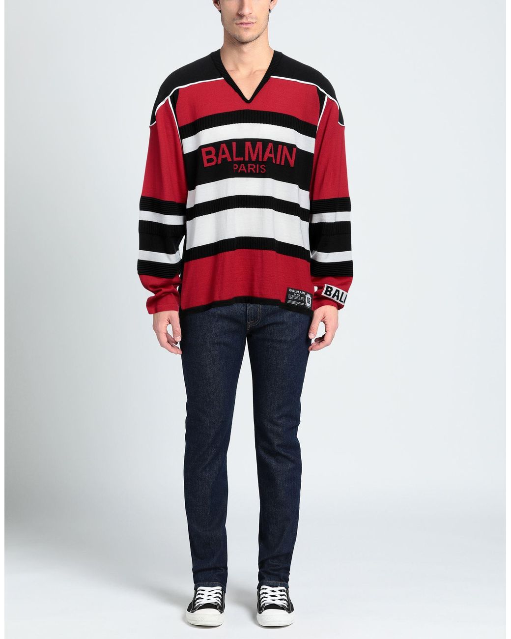 Pullover Balmain pour homme en coloris Red