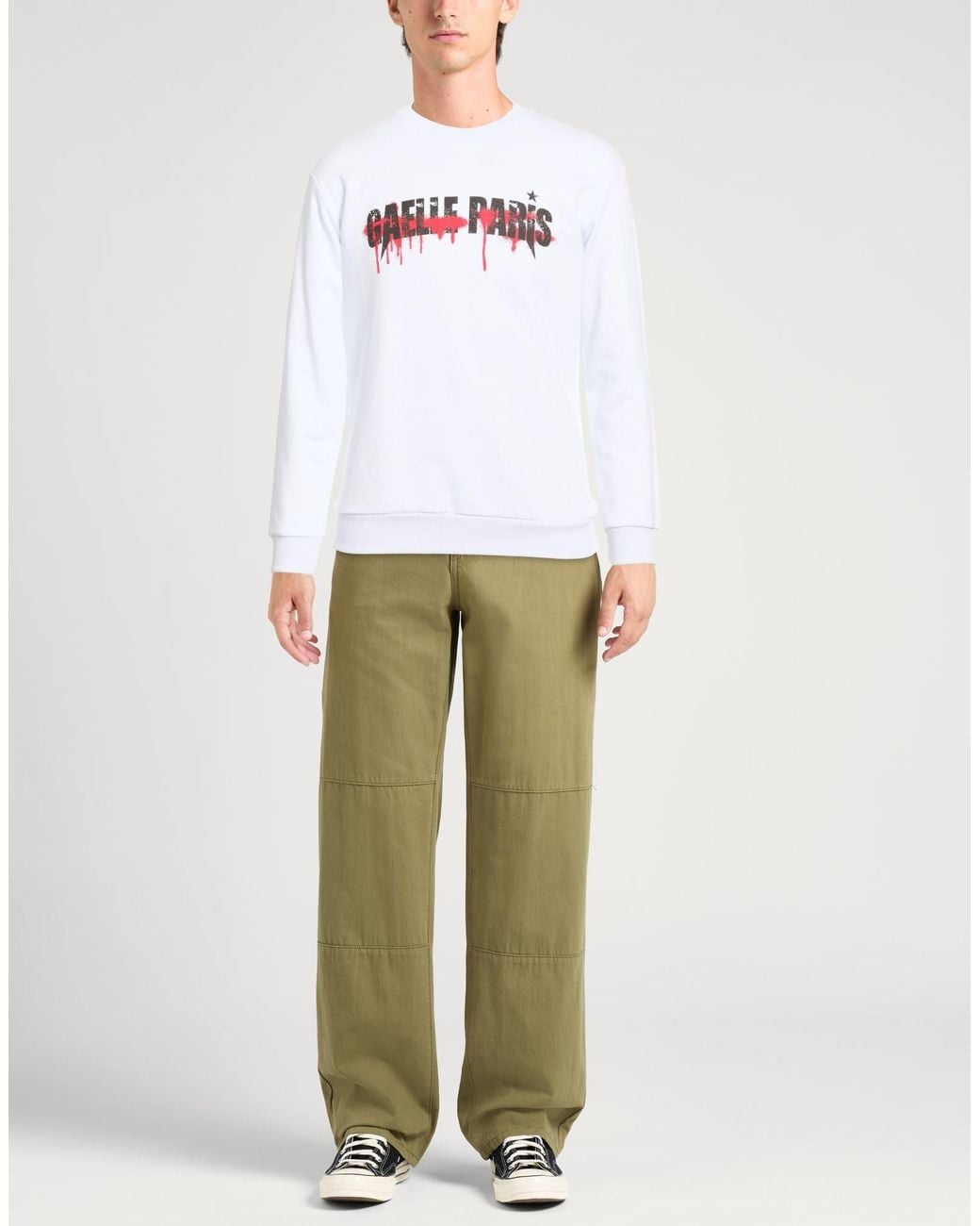 Gaelle Paris White Sweatshirt Cotton for men
