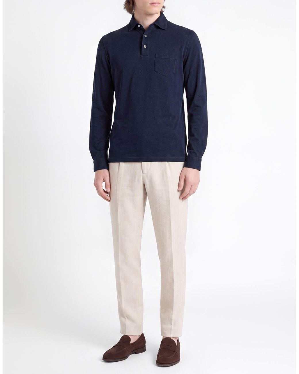 FILIPPO DE LAURENTIIS Blue Polo Shirt Cotton for men