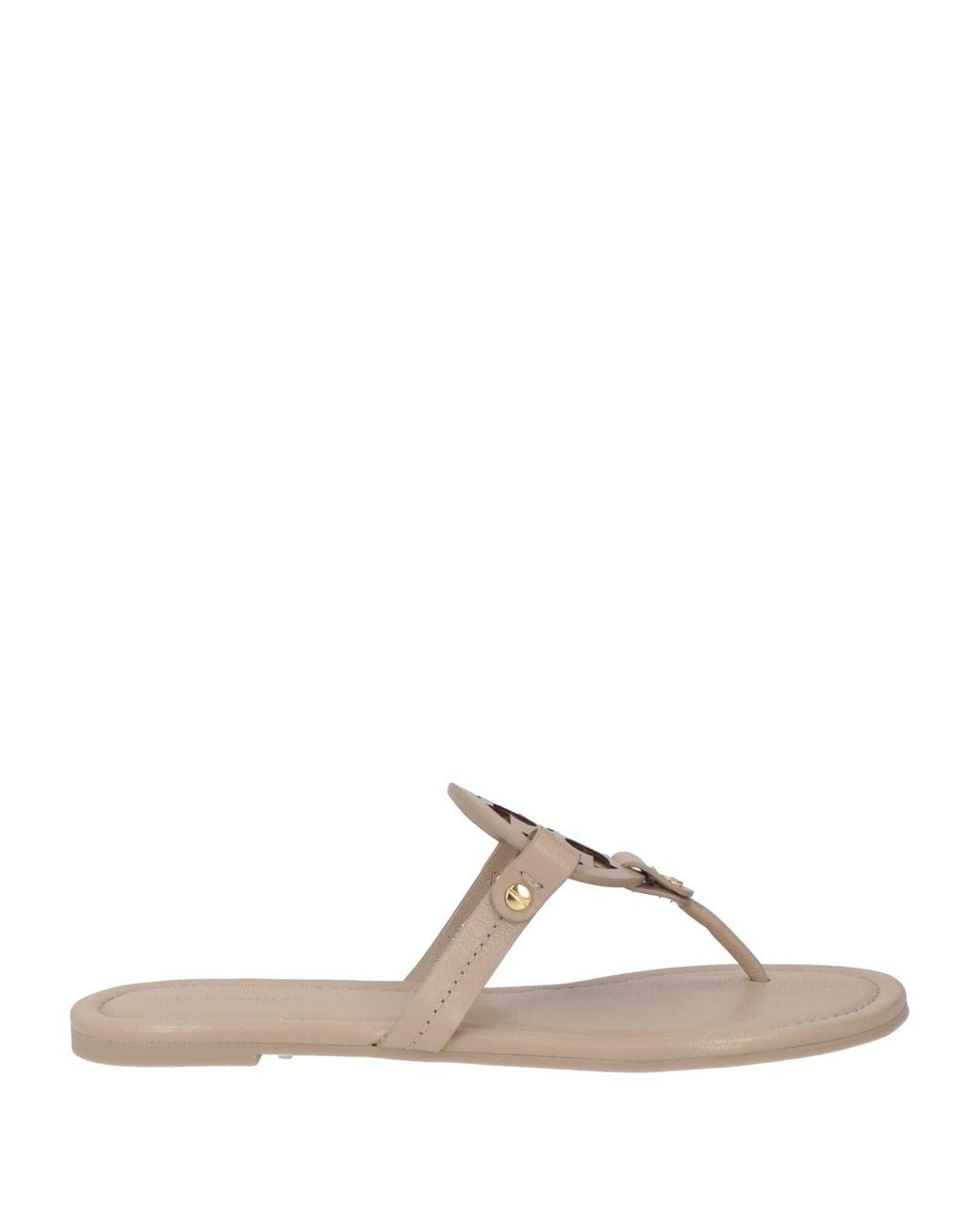 Tory Burch Natural Taupe Thong Sandal Leather