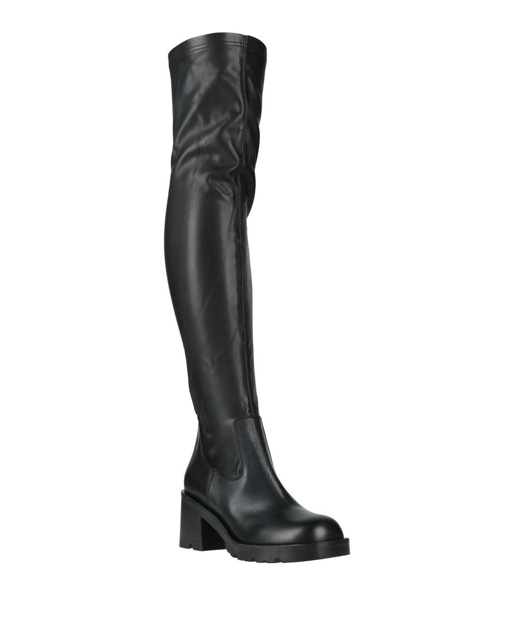 Strategia Black Boot Leather, Synthetic Fibers