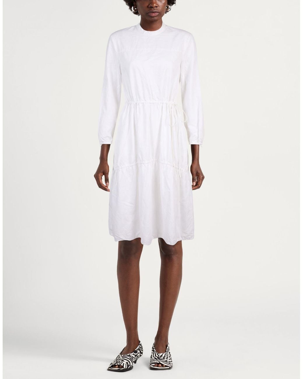 YMC White Maxi Dress Cotton, Linen