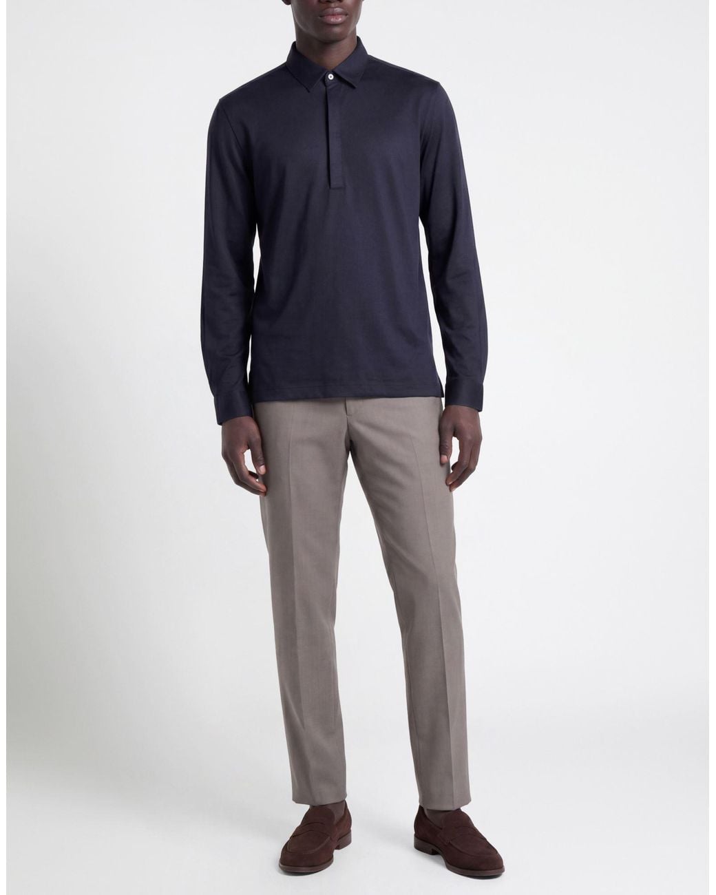 Daniele Fiesoli Blue Lab Midnight Polo Shirt Merino Wool for men