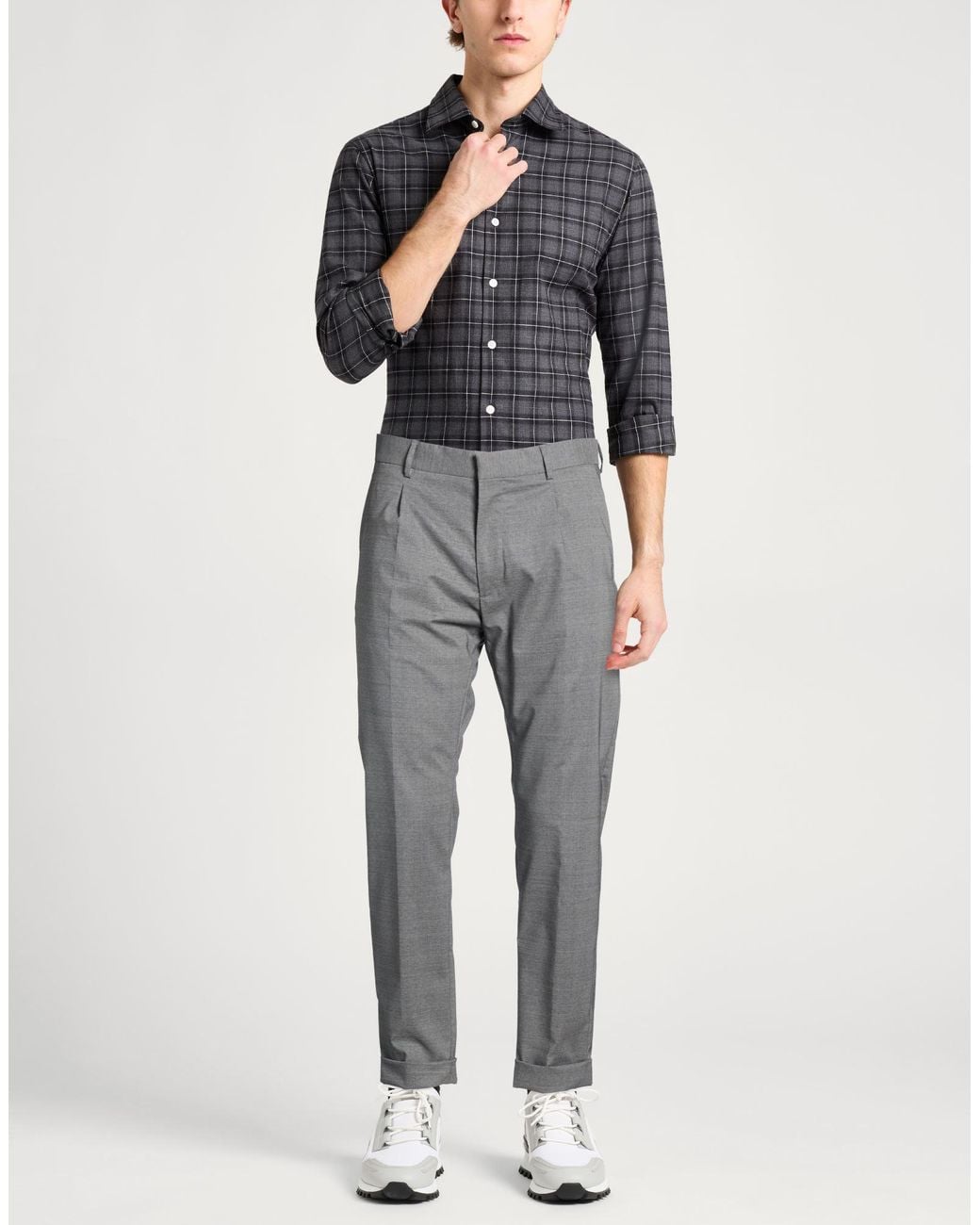 Moorer Gray Pants Wool, Elastane for men