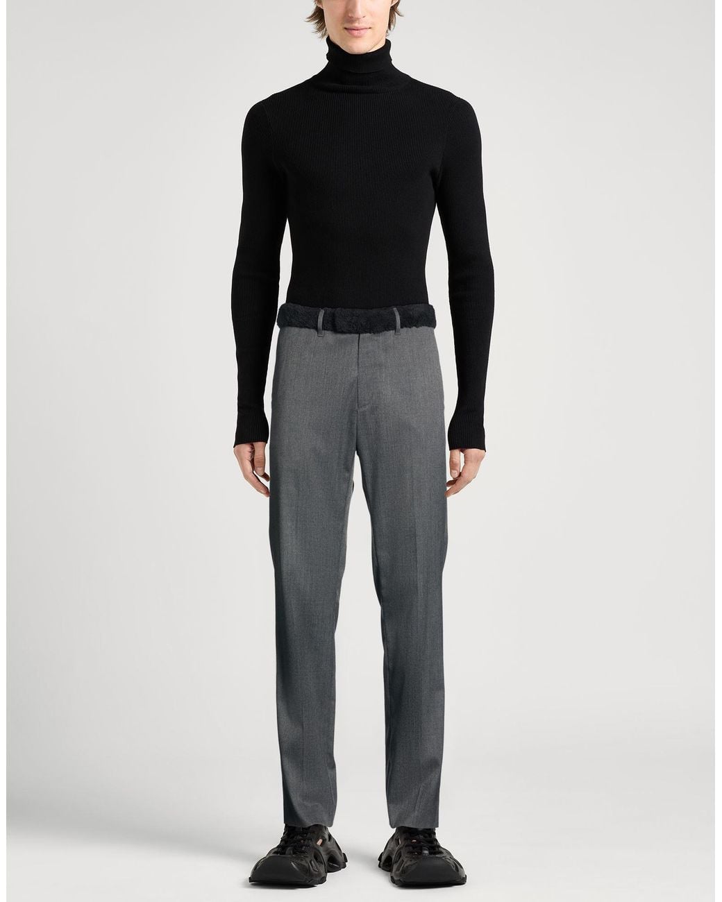 MM6 by Maison Margiela Gray Pants Polyester, Virgin Wool, Elastane for men