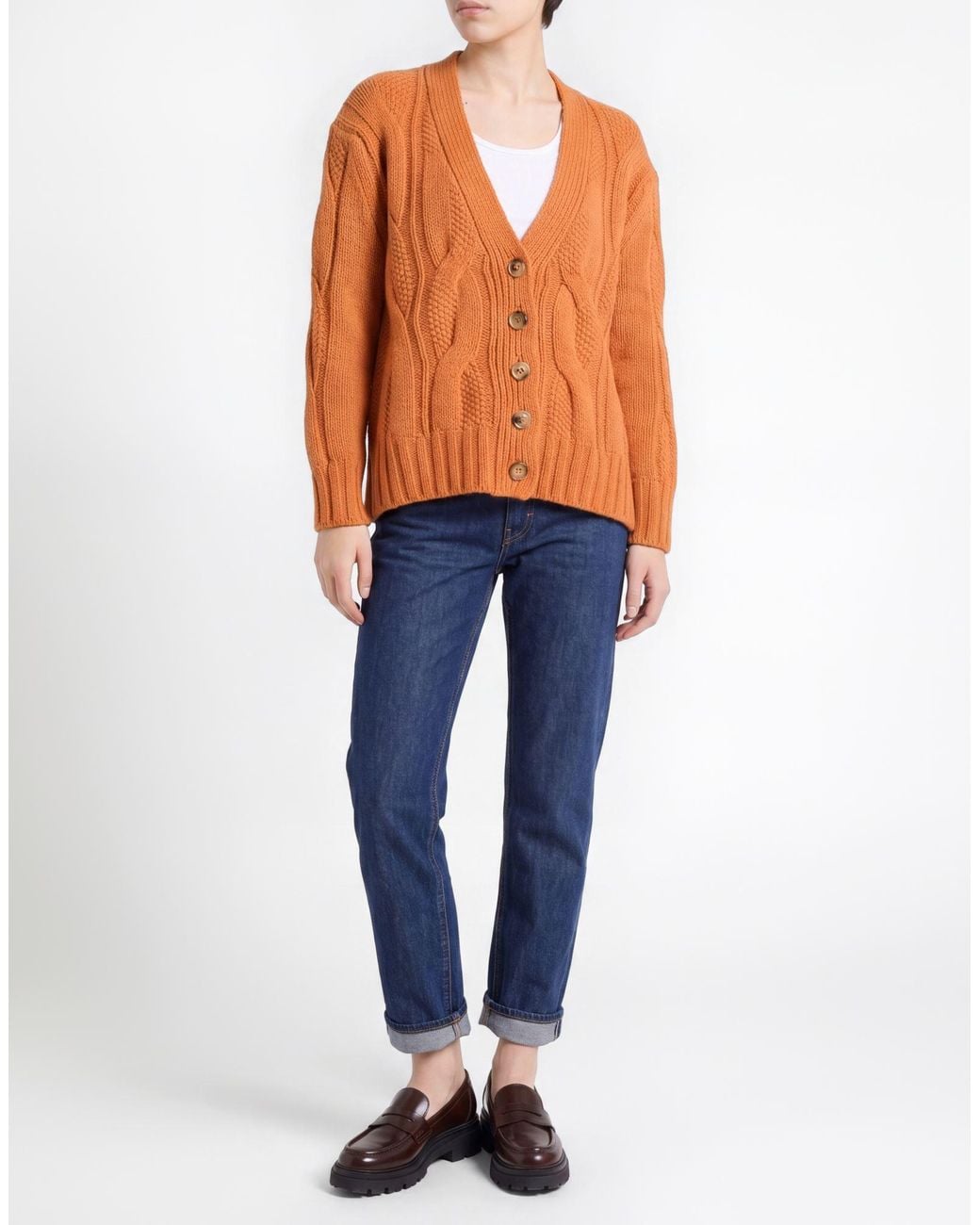Aragona Orange Cardigan Cashmere