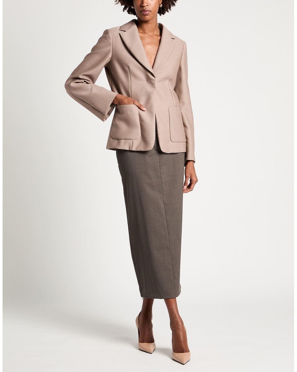 Fendi Natural Blazer Virgin Wool