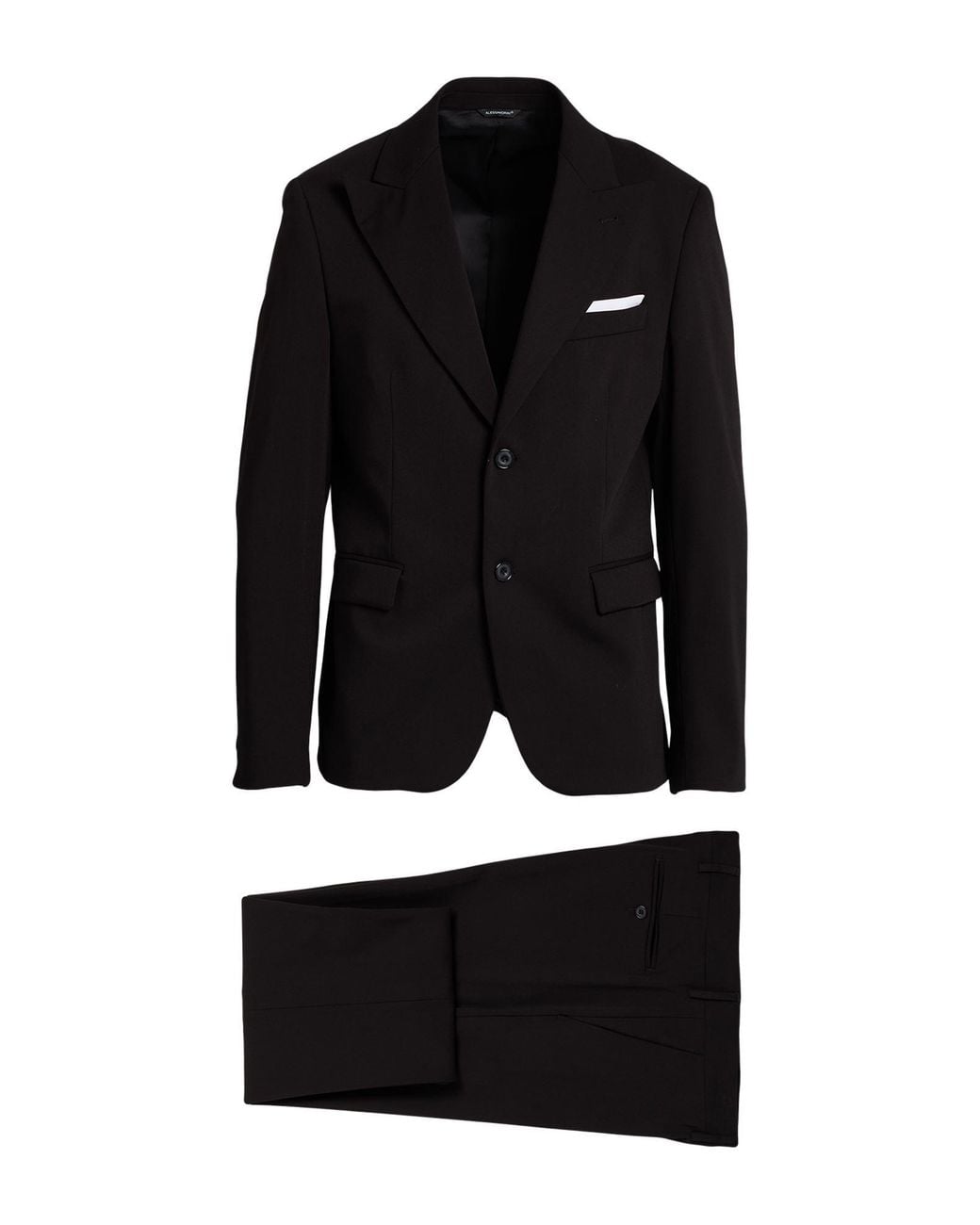 Daniele Alessandrini Black Suit Polyester, Viscose, Wool, Elastane for men