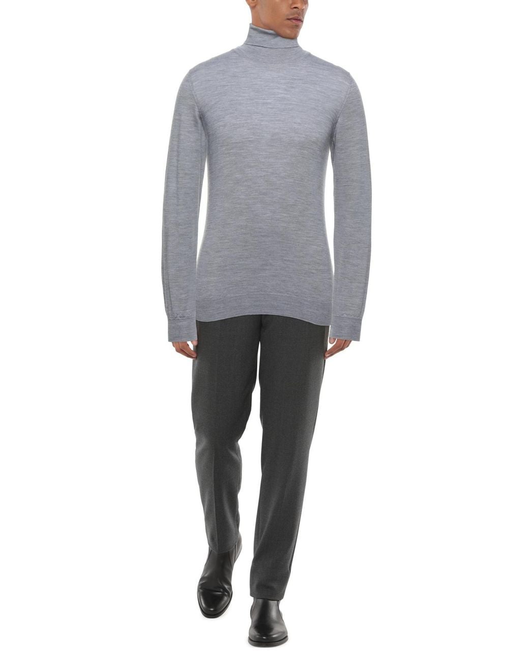 Fedeli Blue Turtleneck for men