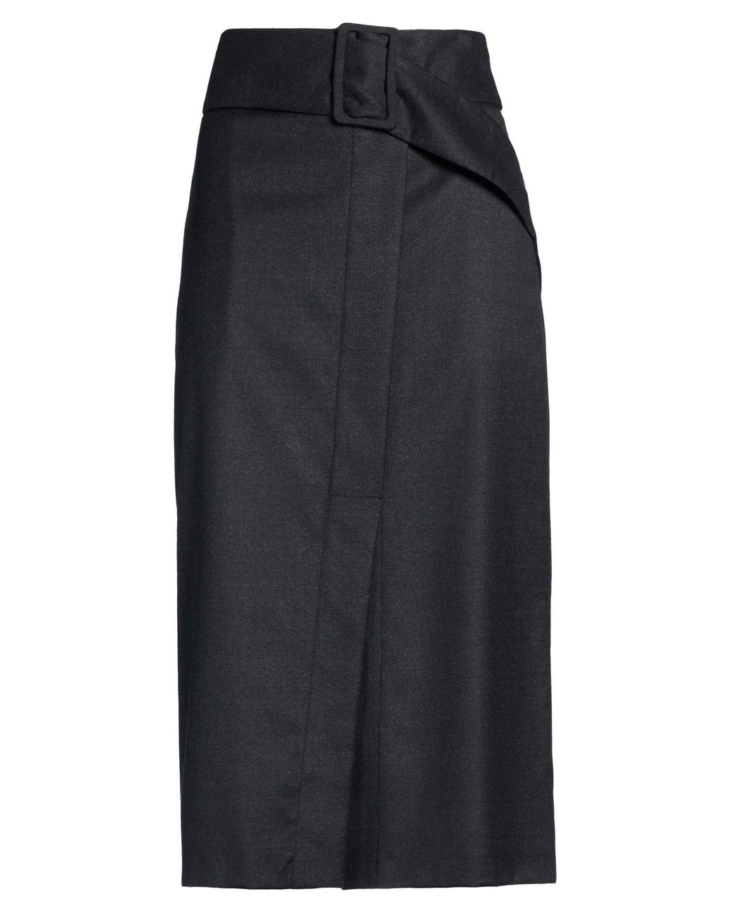 Fabiana Filippi Black Midi Skirt Virgin Wool, Polyamide, Elastane