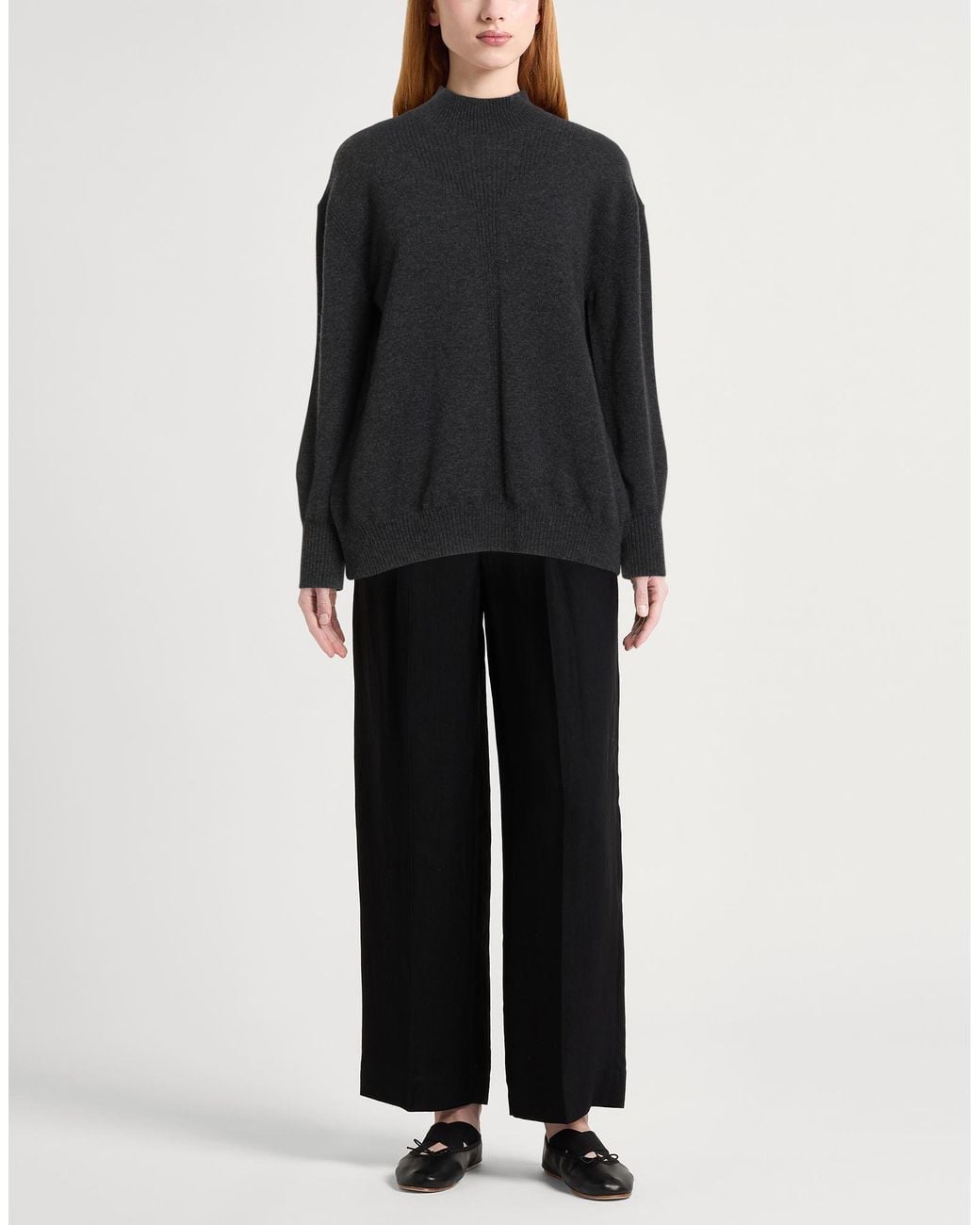 Twinset Black Charcoal Turtleneck Wool, Polyamide, Elastane
