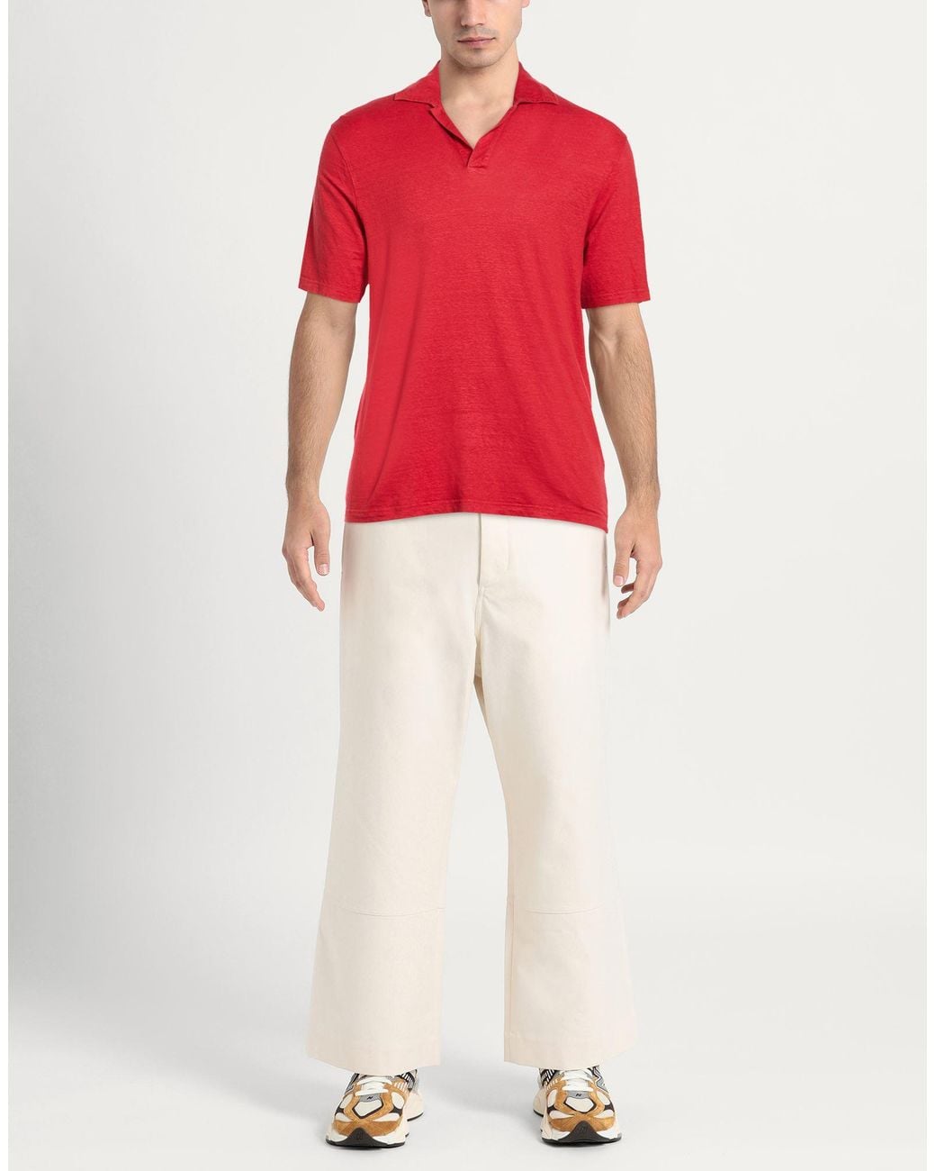 FILIPPO DE LAURENTIIS Red Polo Shirts for men