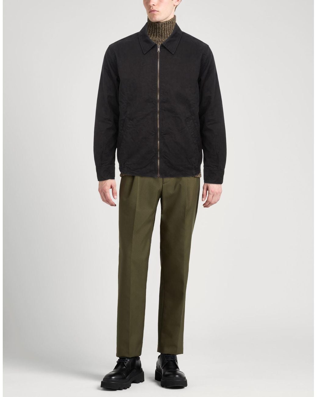 Crossley Black Jacket Cotton, Elastane for men