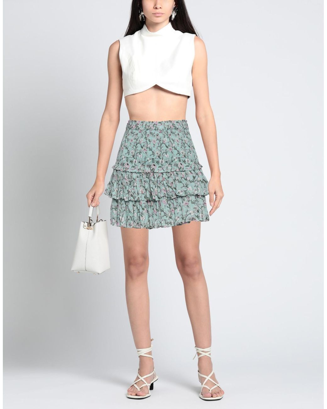 Isabel Marant Blue High-Waisted Floral Print Skirt