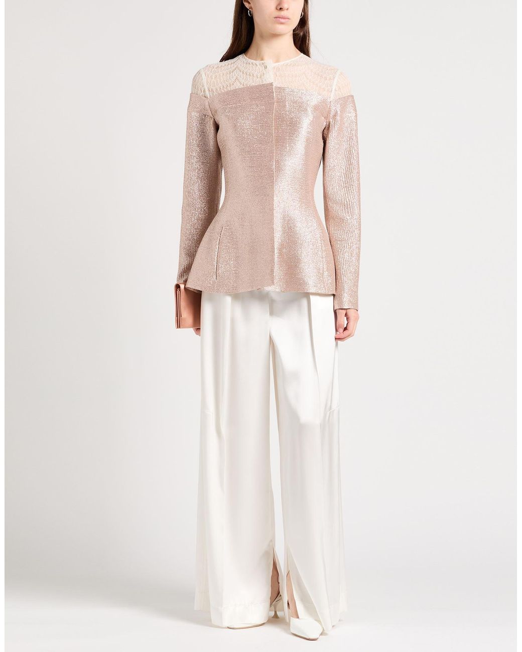 Rochas Pink Blush Jacket Linen, Elastane