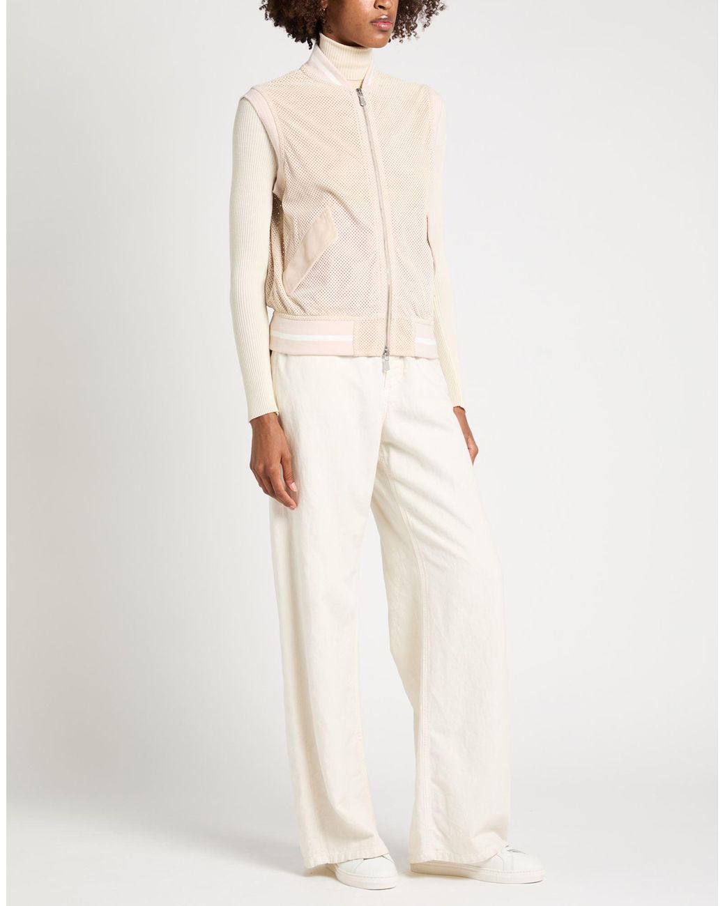 Eleventy Natural Vest Lambskin, Cotton