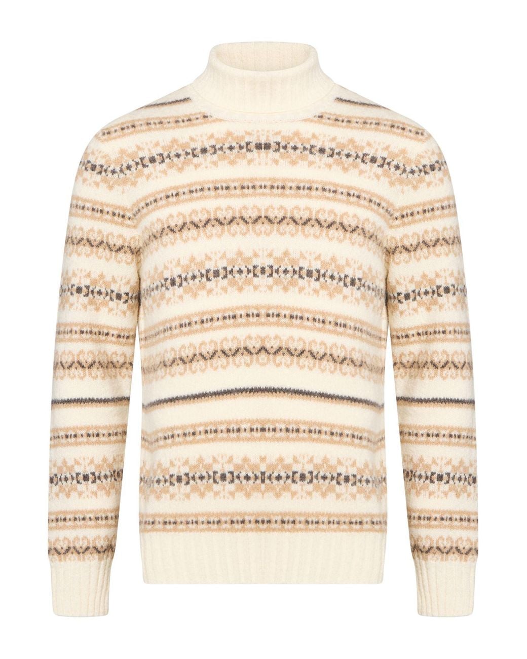 Gran Sasso Natural Cream Turtleneck Virgin Wool, Polyamide for men