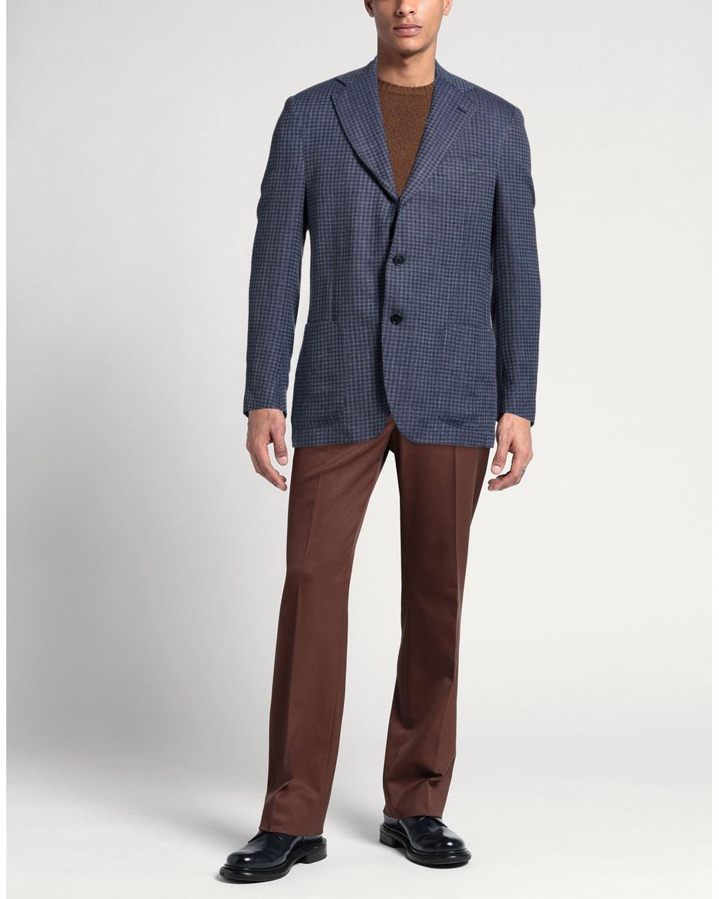 De Petrillo Blue Blazer Virgin Wool for men