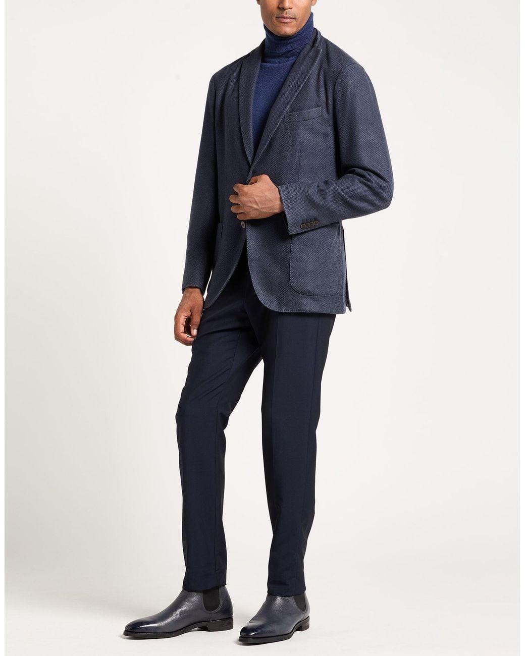 Boglioli Blue Blazer Cashmere, Virgin Wool, Polyester for men