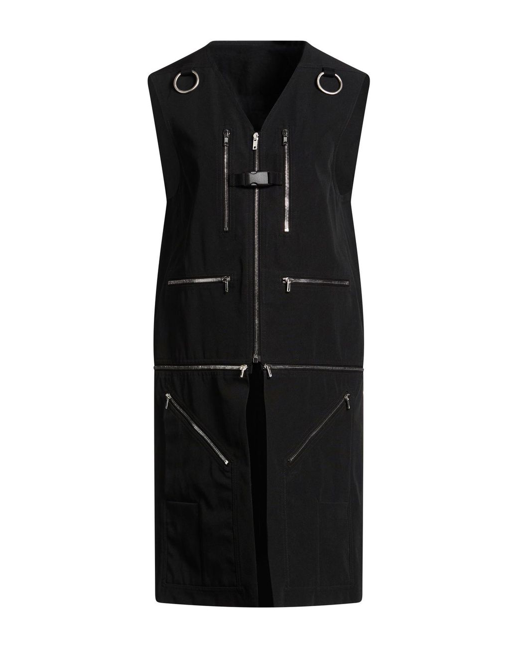 Rick Owens Black Overcoat & Trench Coat Polyester, Cotton