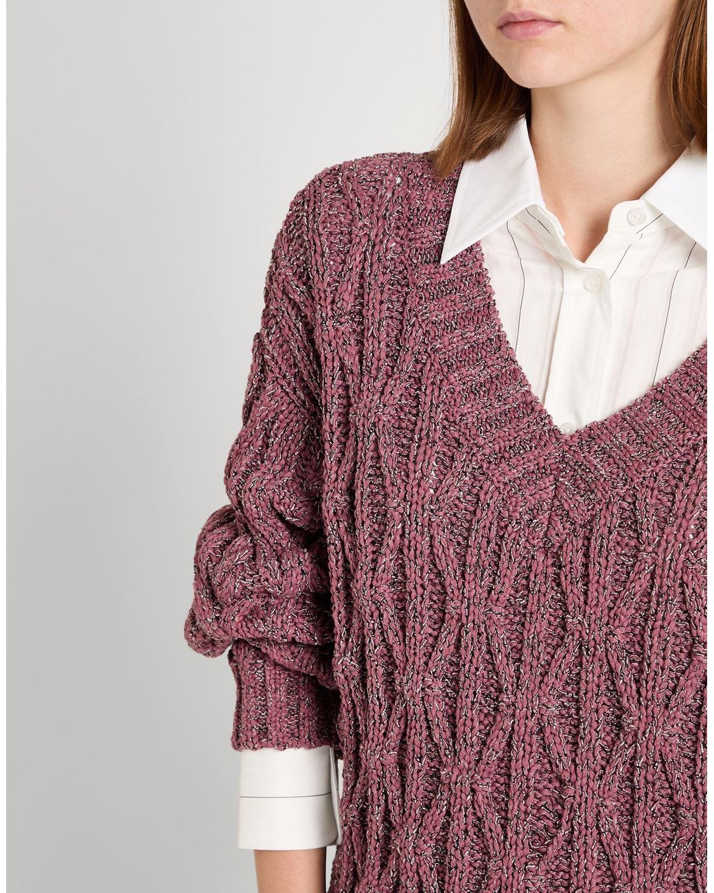 Boss Purple Sweater Cotton, Recycled Polyester, Recycled Cotton, Recycled Polyamide, Polyester