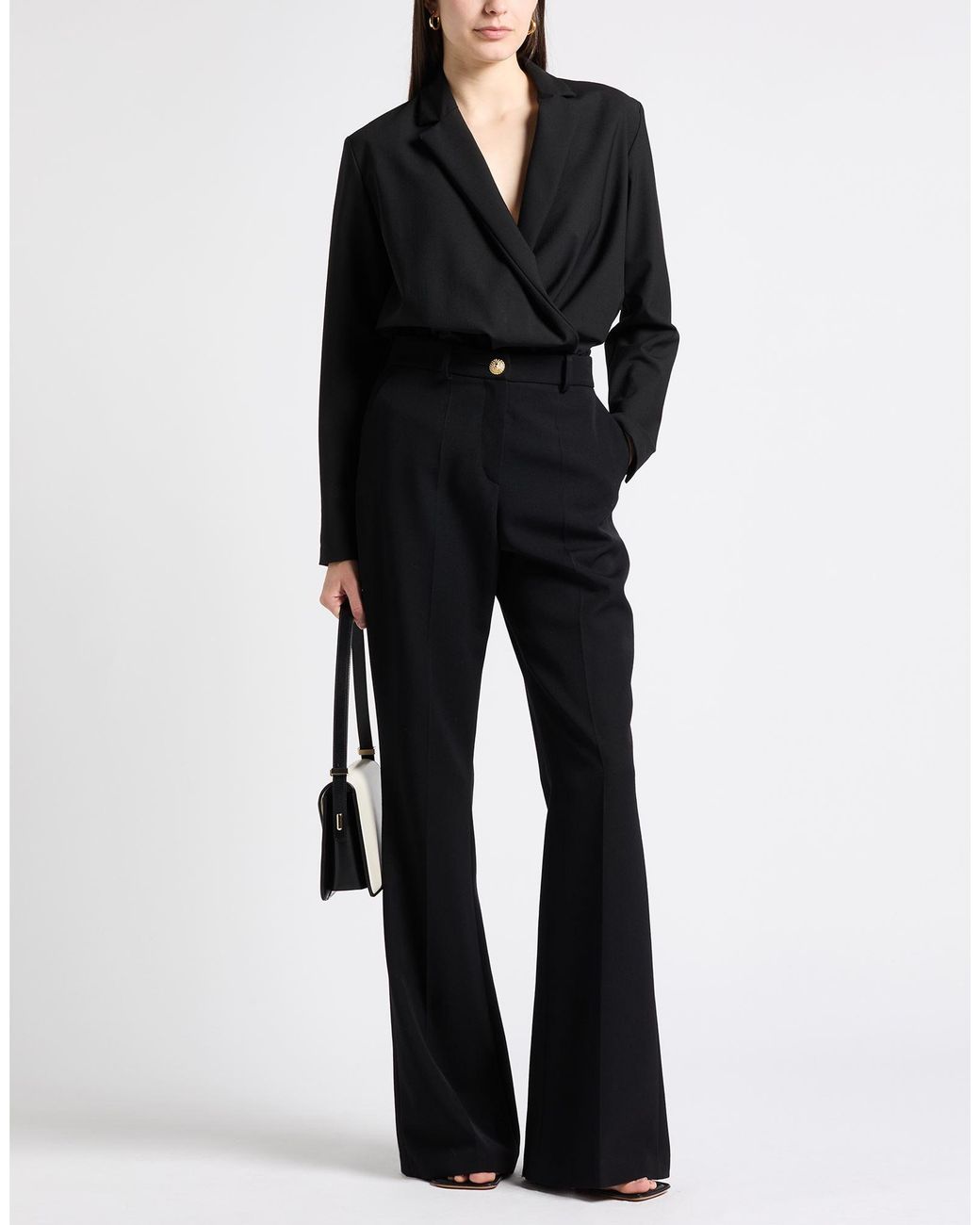 Ottod'Ame Black Bodysuit Polyester, Virgin Wool, Elastane