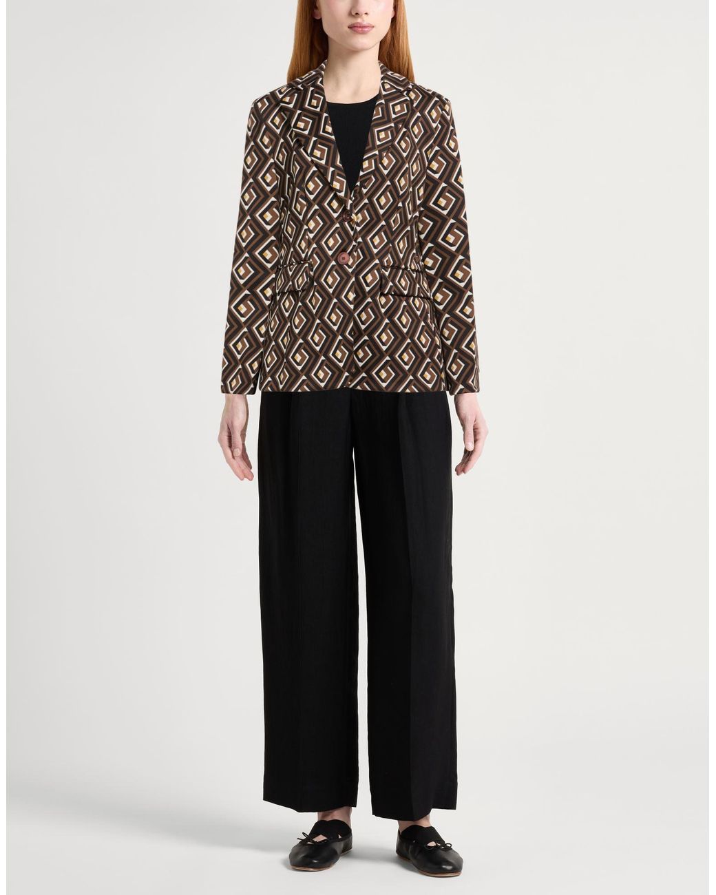 Maliparmi Brown Blazer Polyamide, Elastane