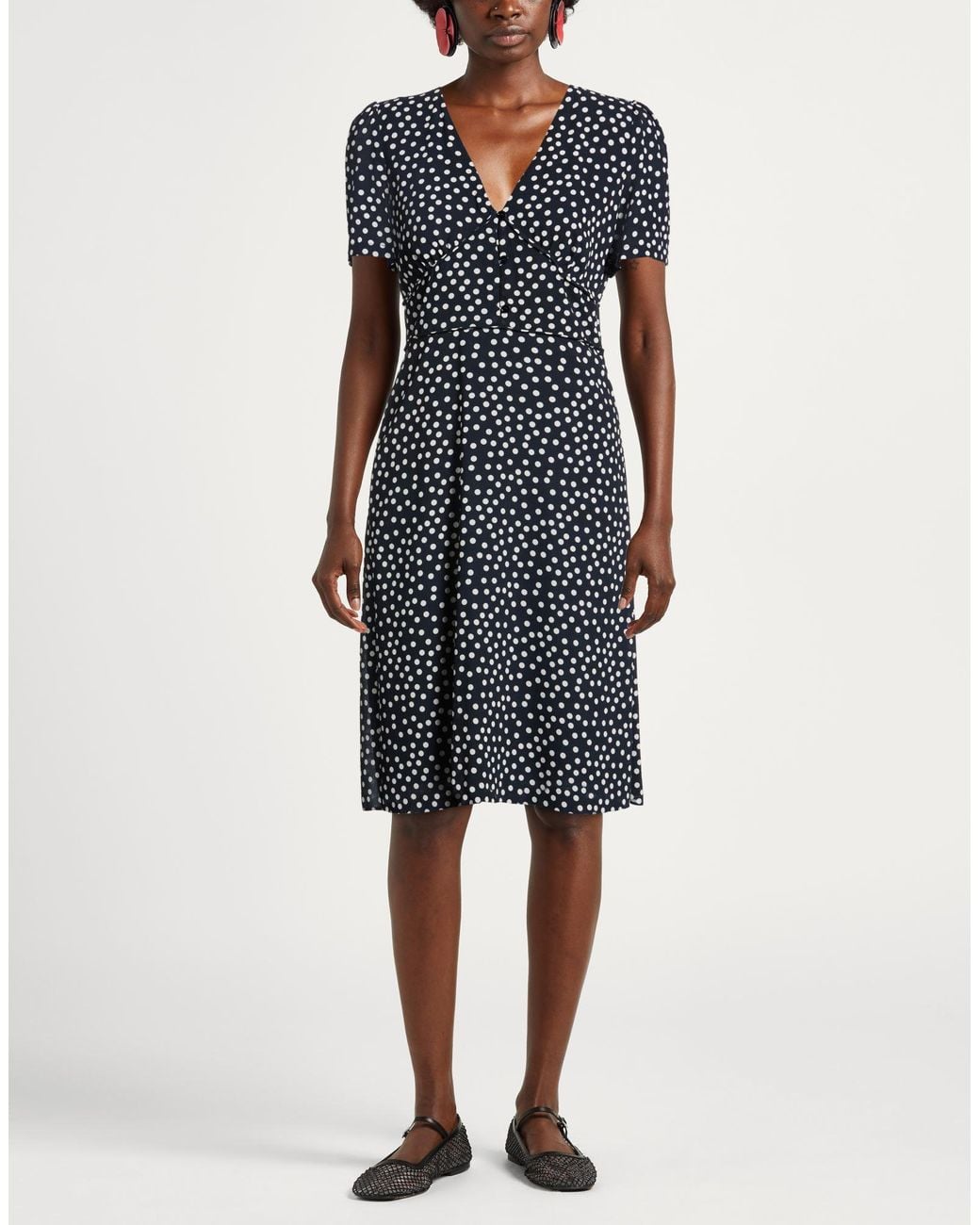 Patrizia Pepe Black Midnight Midi Dress Polyester