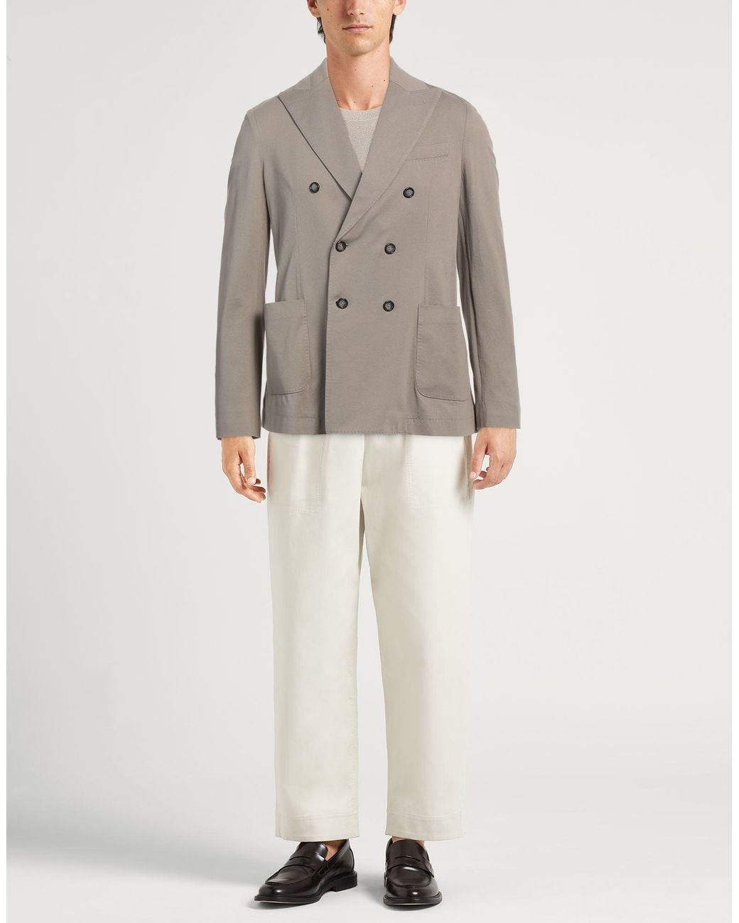 Circolo 1901 Brown Double-Breasted Cotton Piqué Blazer for men