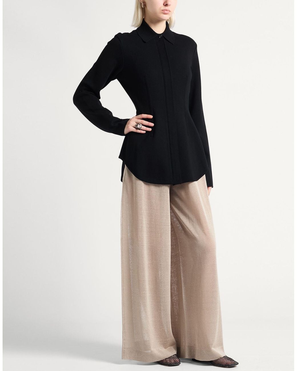 Sportmax Black Cardigan Viscose, Polyester