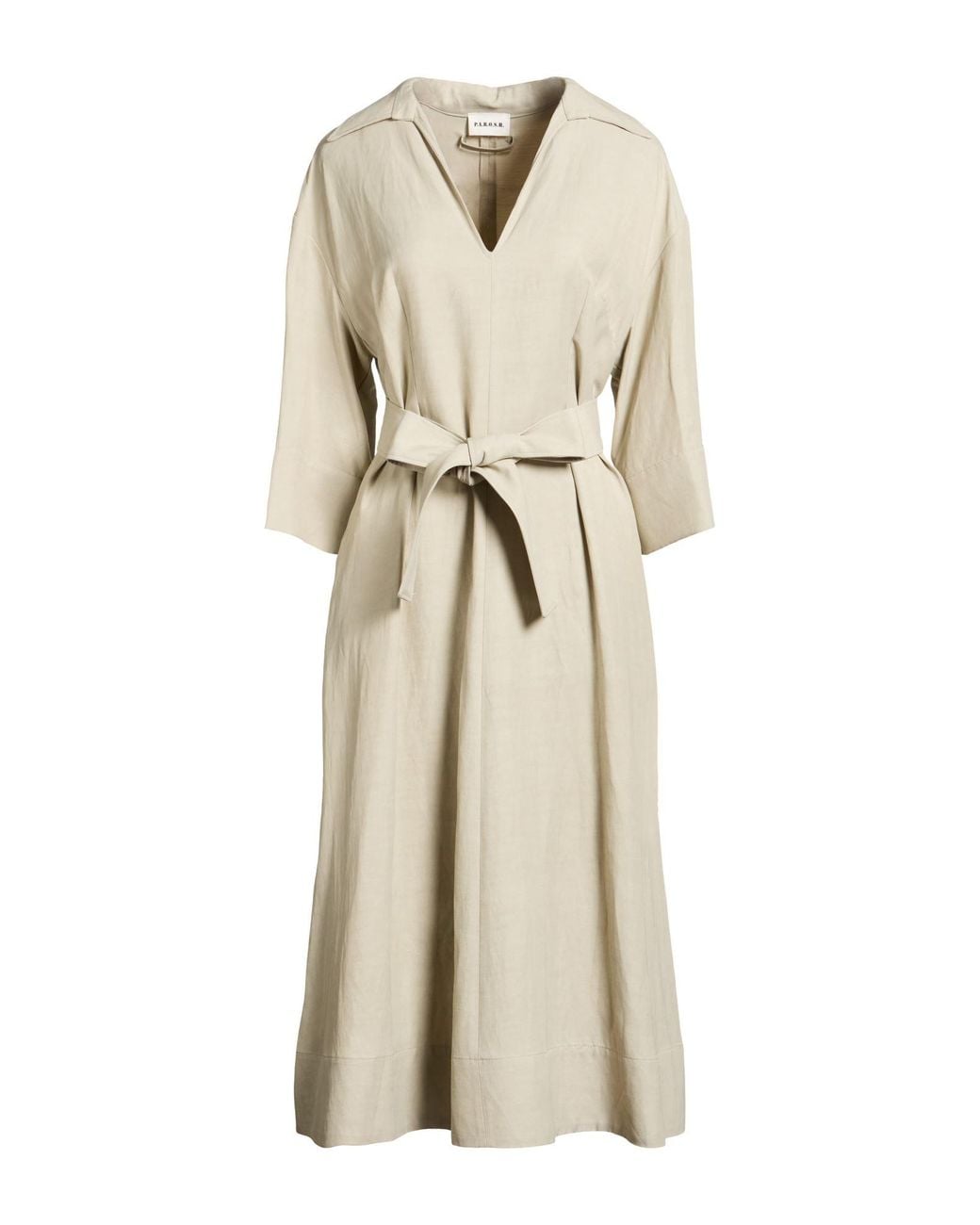 P.A.R.O.S.H. Natural Midi Dress Viscose, Linen