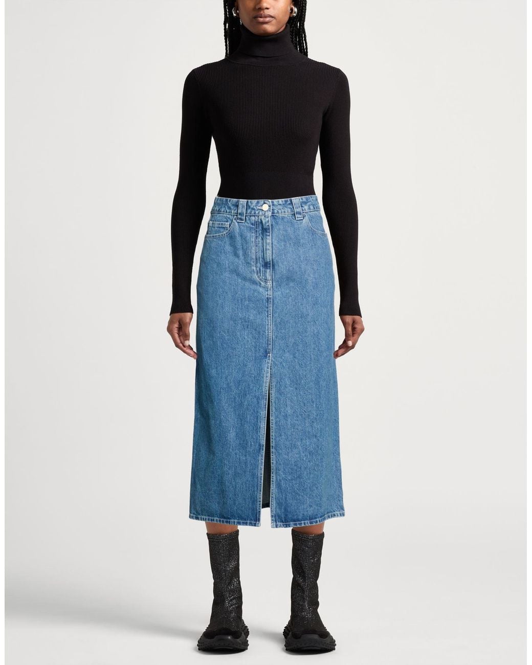 Sunnei Blue Denim Skirt Cotton