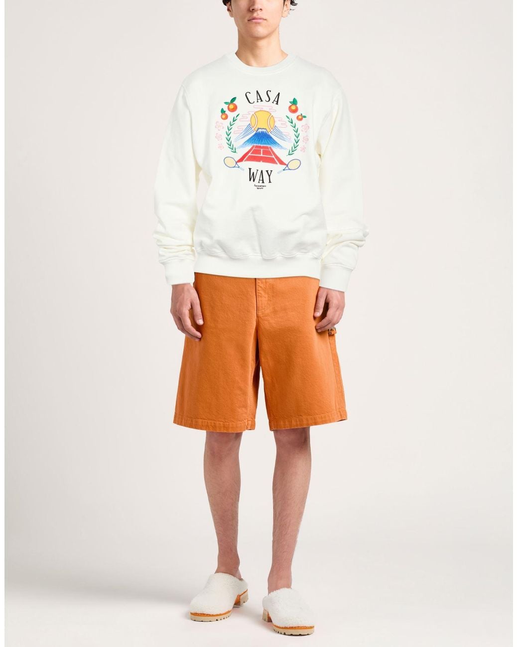 Casablanca White Sweatshirt Organic Cotton for men