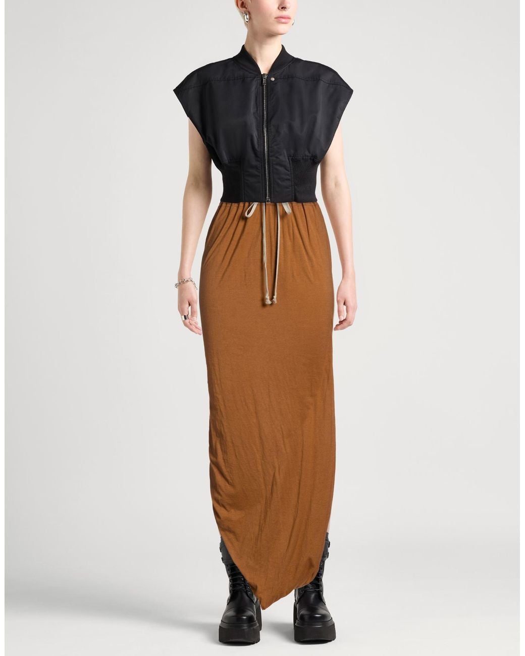Rick Owens Brown Camel Maxi Skirt Cotton