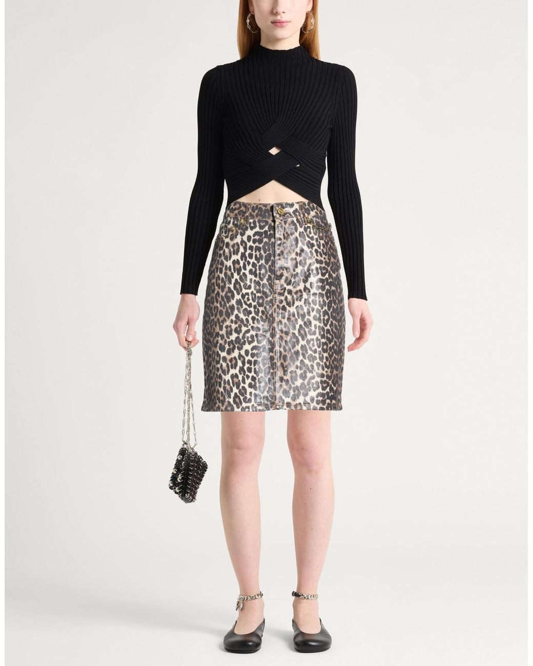 Ganni Gray Denim Skirts