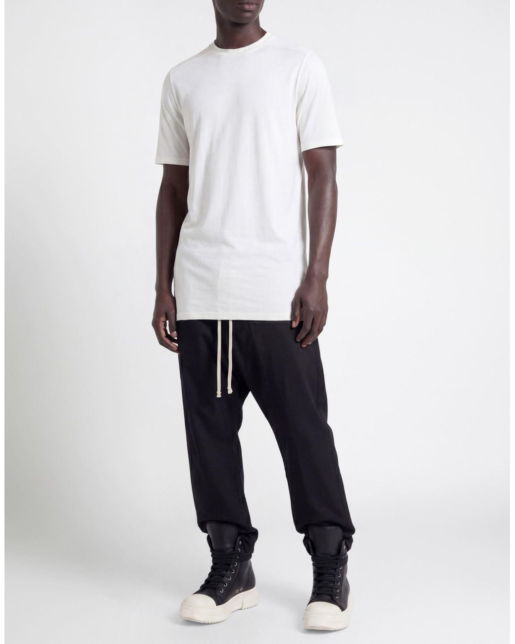 Rick Owens White T-Shirt Viscose, Silk for men