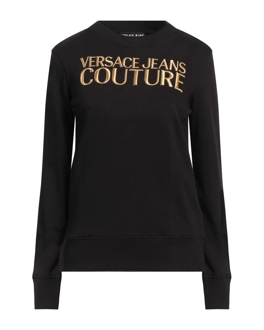 Versace Jeans Couture Black Sweatshirt Cotton, Elastane